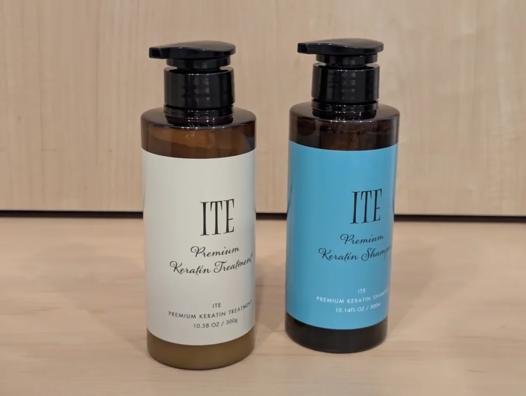 ITE Premiumケラチンシャンプーとトリートメントのボトル正面
